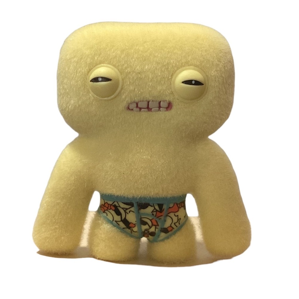 Fuggler Mini figure Funny Ugly Monster Yellow Flocked 2.5" with Teeth Underwear